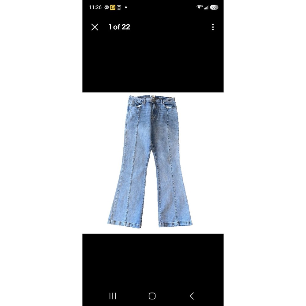 Kensie Vintage Luxe The Savannah Jeans Womens 10 Blue Cotton Denim Flared HiRise